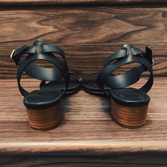 Navy JCrew leather sandals - Picture 4 of 5